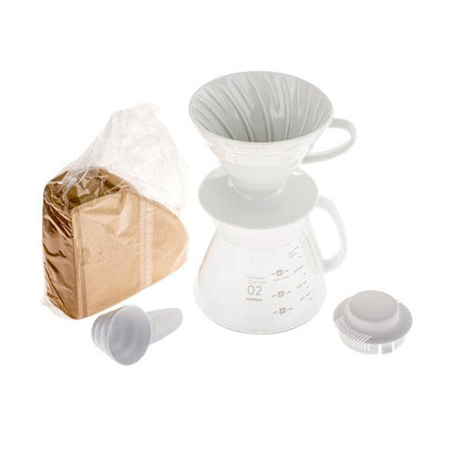 Hario Ceramic V60 Dripper & Pot White